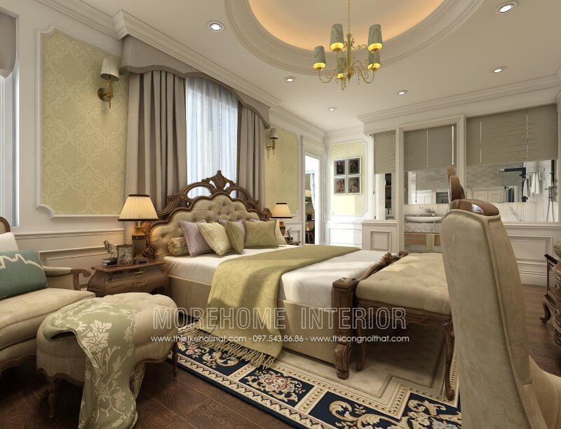 Giường gỗ óc chó tự nhiên kiểu dáng tân cổ điển với những đường nét tinh tế, họa tiết cầu kỳ, tỉ mỉ mang đến nét cao sang, quyền quý cho không gian phòng ngủ của những căn hộ cao cấp và biệt thự hạng sang.